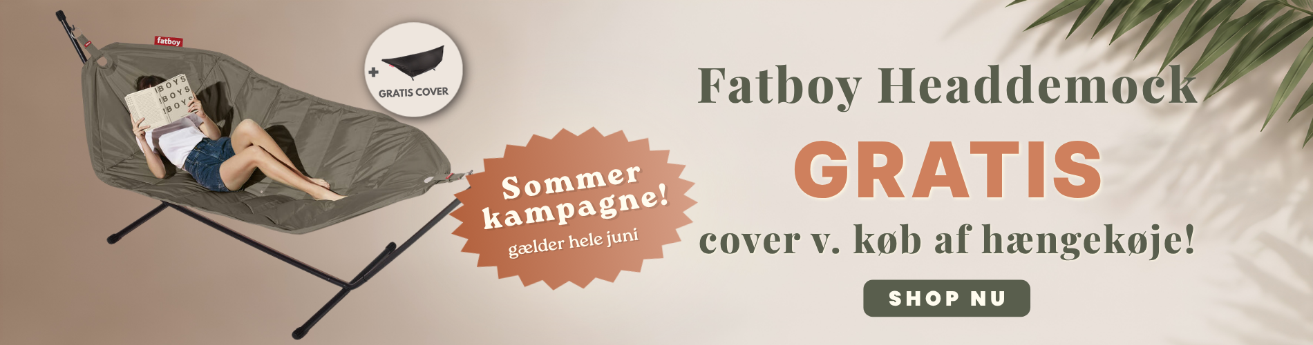Gratis cover ved køb af Fatboy Headdemock hængekøje - Gælder hele Juni