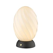 Twist Egg Bordlampe – Opal/Sort