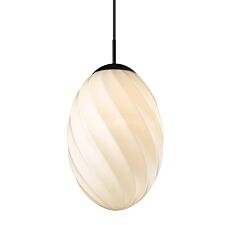 Twist Egg Pendel Ø25 – Opal/Sort fra Halo Design - Black Weeks - Belysning