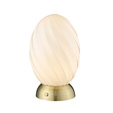Twist Egg Bordlampe – Opal/Messing