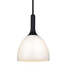 Bellevue Pendel Ø14 Opal/Sort Træ fra Halo Design - Lamper i træ