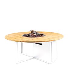 Cosiloft 120 Round Pejsebord - Teak / Hvid