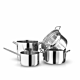Stainless steel grydesæt - 4 dele