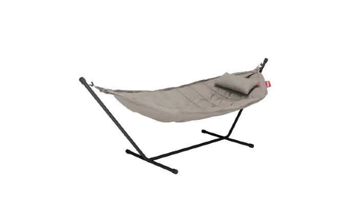 H&aelig;ngek&oslash;je i Taupe med pude og sort stel fra Fatboy