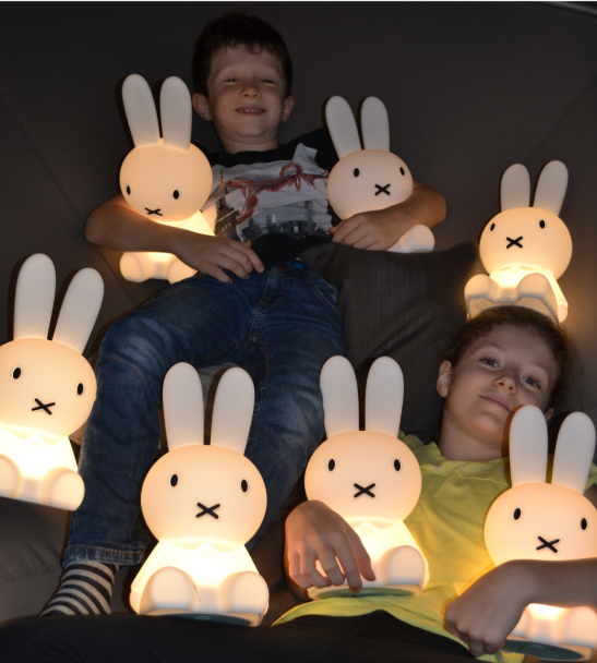 Miffy kanin lampe med batteri