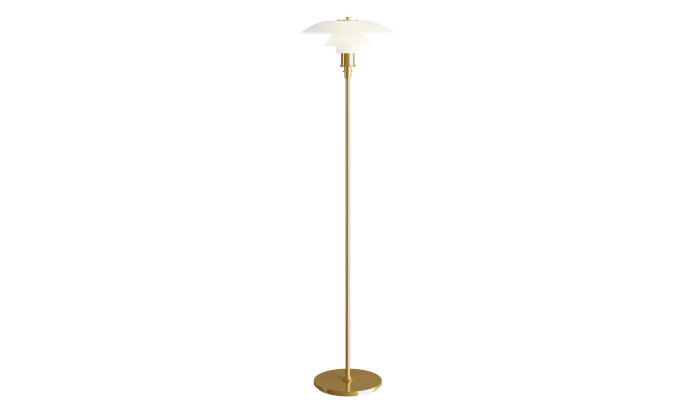 Louis poulsen ph gulvlampe 3&frac12;-2&frac12; i messing og opal