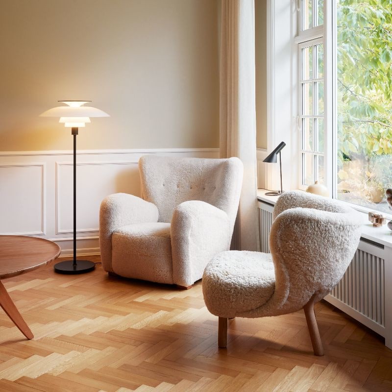 Louis Poulsen PH 80 Gulvlampe Sort med smukt og bl&aelig;ndfrit lys